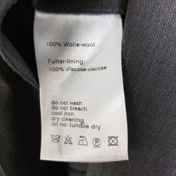 AKRIS 100% Wool Blazer Dark Gray Snap Button Jacket size 10 Career Minimalist - Picture 8 of 16